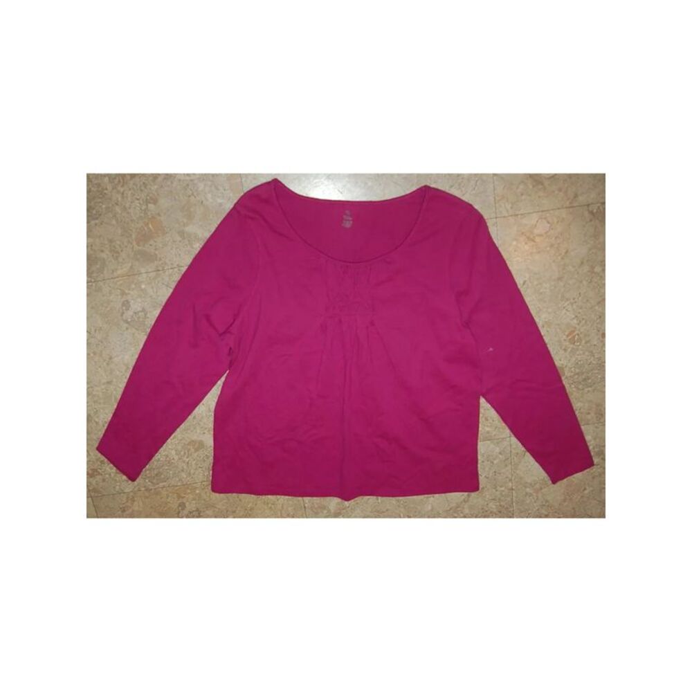 BOBBIE & BROOKS Womens Pink Long Sleeve Scoop Neck T-Shirt S